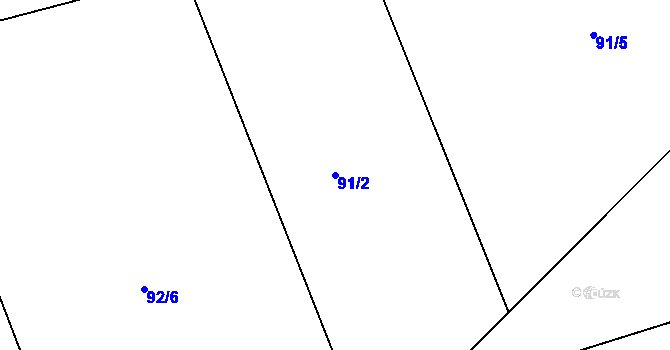 Parcela st. 91/2 v KÚ Běstvina, Katastrální mapa