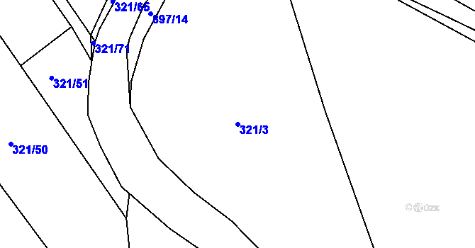 Parcela st. 321/3 v KÚ Běstvina, Katastrální mapa
