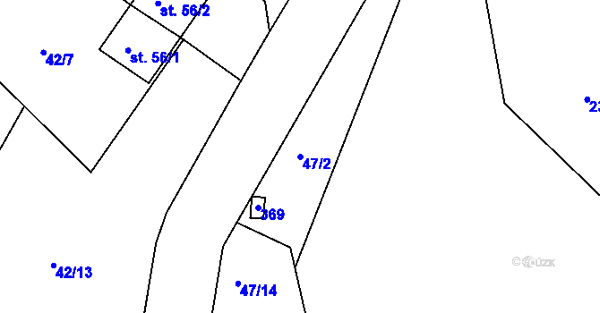 Parcela st. 47/2 v KÚ Spačice, Katastrální mapa