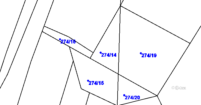 Parcela st. 274/14 v KÚ Spačice, Katastrální mapa