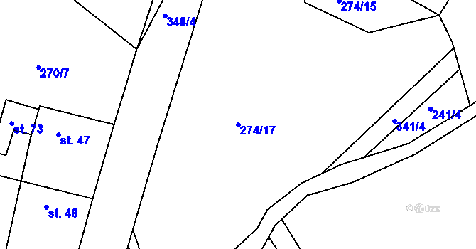 Parcela st. 274/17 v KÚ Spačice, Katastrální mapa