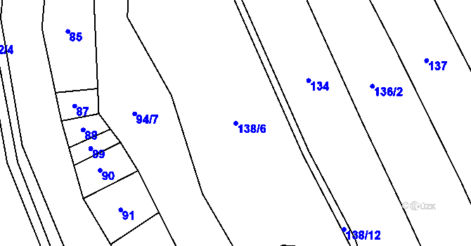 Parcela st. 138/6 v KÚ Spačice, Katastrální mapa