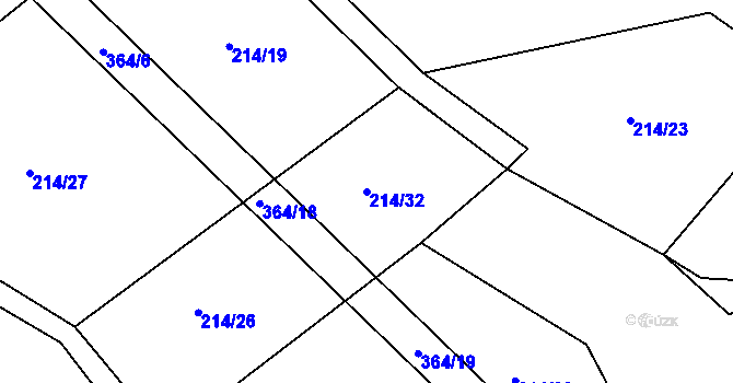 Parcela st. 214/32 v KÚ Spačice, Katastrální mapa