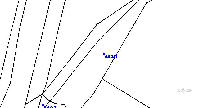 Parcela st. 403/1 v KÚ Hořákov, Katastrální mapa