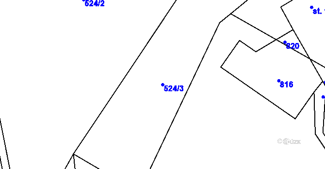 Parcela st. 524/3 v KÚ Kozí, Katastrální mapa