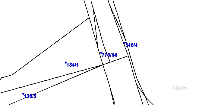 Parcela st. 778/14 v KÚ Kozí, Katastrální mapa