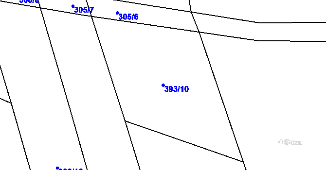 Parcela st. 393/10 v KÚ Kozí, Katastrální mapa
