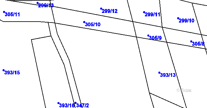 Parcela st. 393/14 v KÚ Kozí, Katastrální mapa