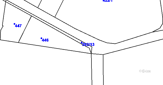 Parcela st. 292/13 v KÚ Běštín, Katastrální mapa