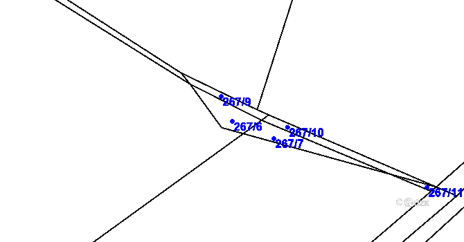 Parcela st. 267/6 v KÚ Bezděčí u Velkých Opatovic, Katastrální mapa