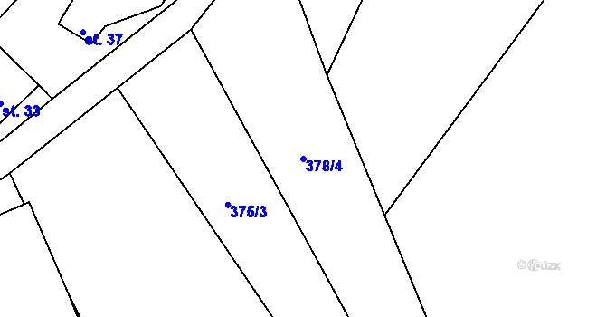 Parcela st. 378/4 v KÚ Bezděčí u Velkých Opatovic, Katastrální mapa