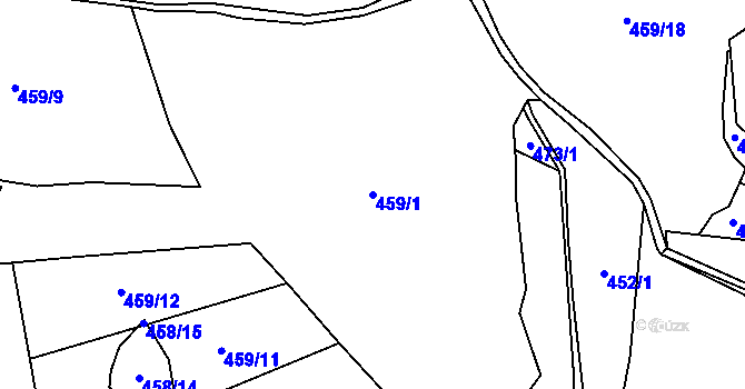 Parcela st. 459/1 v KÚ Bezděčí u Velkých Opatovic, Katastrální mapa