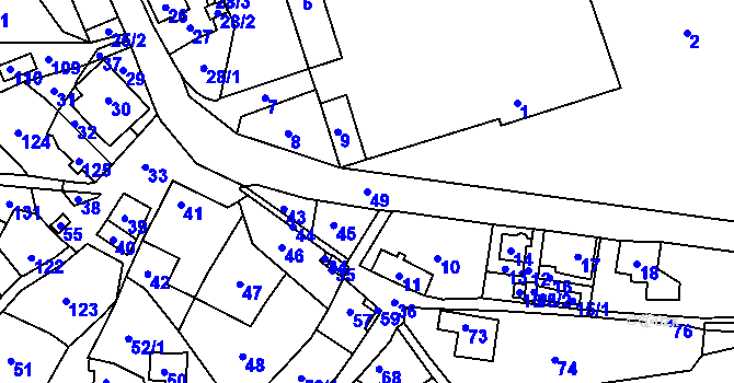 Parcela st. 49 v KÚ Jílové u Hodkovic nad Mohelkou, Katastrální mapa
