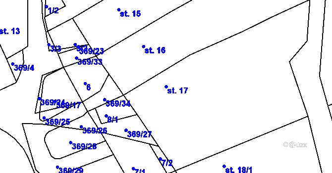 Parcela st. 17 v KÚ Bezděčín na Moravě, Katastrální mapa