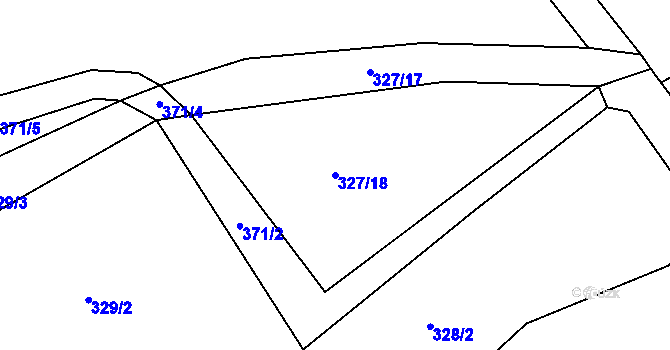 Parcela st. 327/18 v KÚ Bezděčín na Moravě, Katastrální mapa