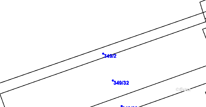 Parcela st. 349/2 v KÚ Bezděčín na Moravě, Katastrální mapa