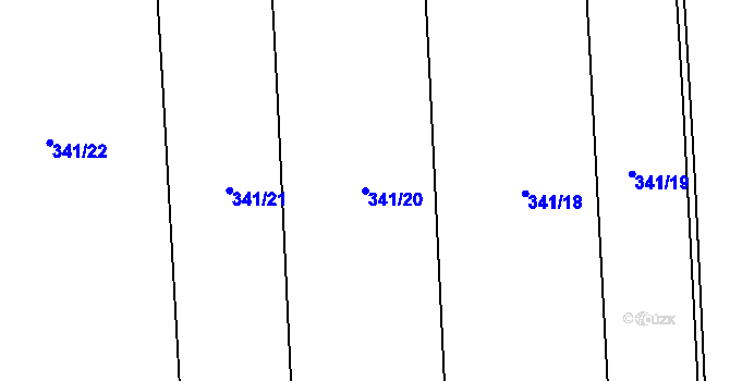 Parcela st. 341/20 v KÚ Bezděčín na Moravě, Katastrální mapa