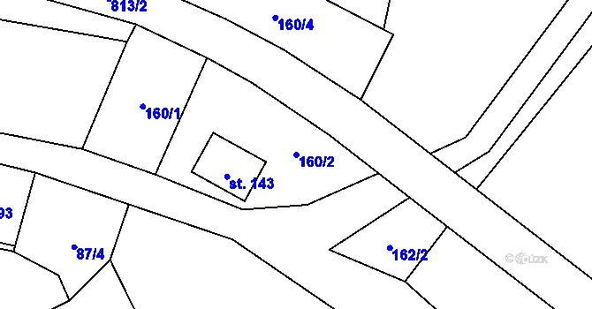 Parcela st. 160/2 v KÚ Bezdědice, Katastrální mapa