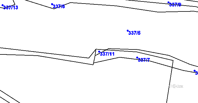 Parcela st. 337/11 v KÚ Bezdědovice, Katastrální mapa