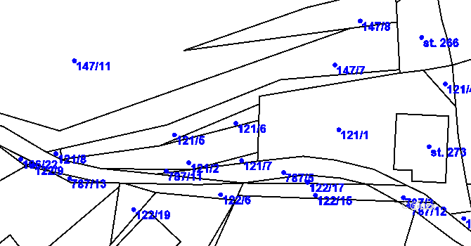 Parcela st. 121/6 v KÚ Bezdědovice, Katastrální mapa