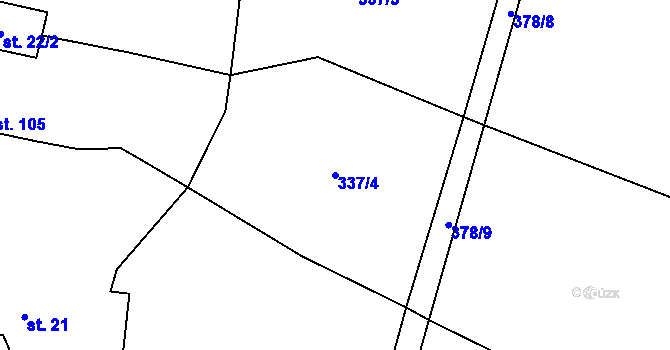 Parcela st. 337/4 v KÚ Bezdědovice, Katastrální mapa