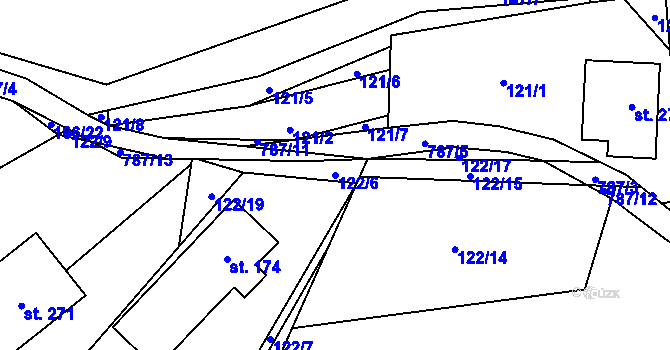 Parcela st. 122/6 v KÚ Bezdědovice, Katastrální mapa