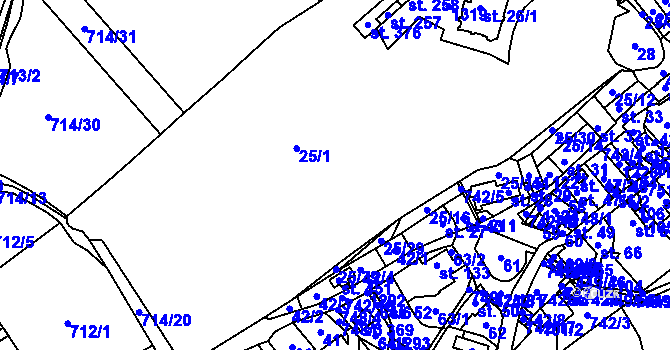 Parcela st. 25/1 v KÚ Bezděkov u Klatov, Katastrální mapa
