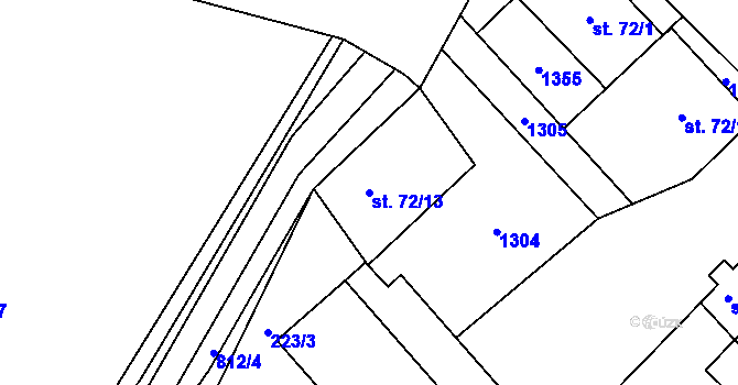 Parcela st. 72/13 v KÚ Bezděkov u Klatov, Katastrální mapa