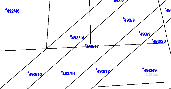 Parcela st. 493/17 v KÚ Bezděkov u Klatov, Katastrální mapa