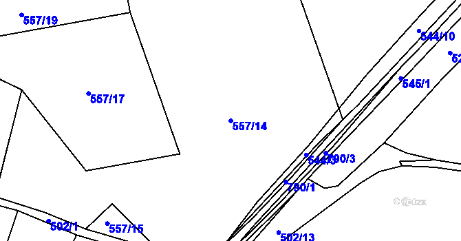 Parcela st. 557/14 v KÚ Bezděkov u Klatov, Katastrální mapa