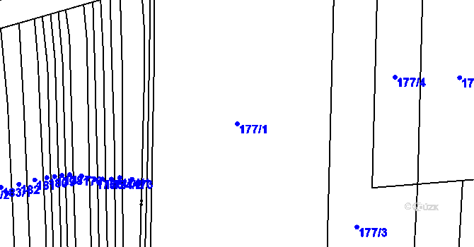 Parcela st. 177/1 v KÚ Bezděkov u Klatov, Katastrální mapa