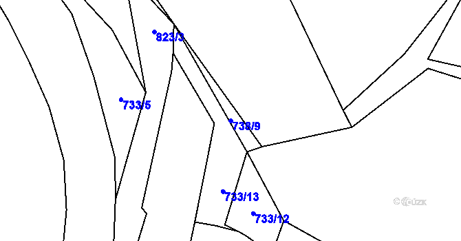 Parcela st. 738/9 v KÚ Bezděkov u Klatov, Katastrální mapa
