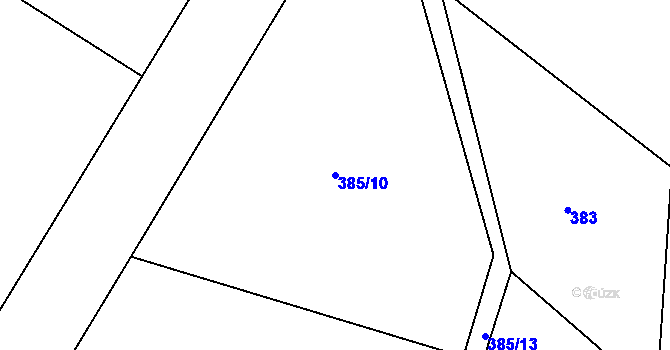 Parcela st. 385/10 v KÚ Bezděkov u Klatov, Katastrální mapa