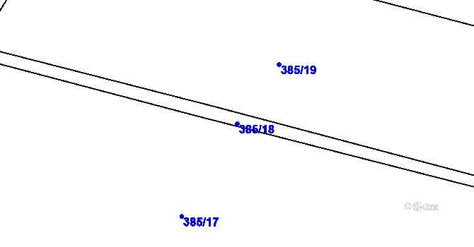 Parcela st. 385/18 v KÚ Bezděkov u Klatov, Katastrální mapa