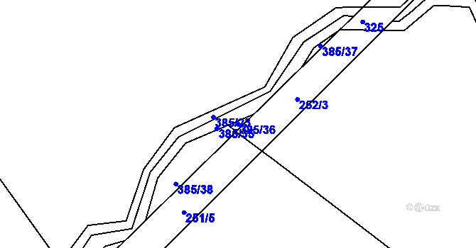 Parcela st. 385/36 v KÚ Bezděkov u Klatov, Katastrální mapa
