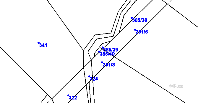 Parcela st. 385/40 v KÚ Bezděkov u Klatov, Katastrální mapa