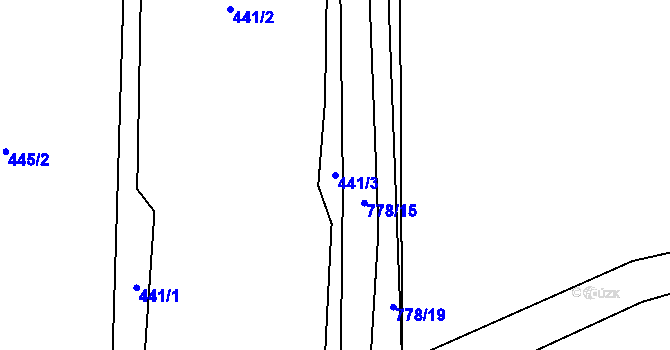 Parcela st. 441/3 v KÚ Bezděkov u Klatov, Katastrální mapa
