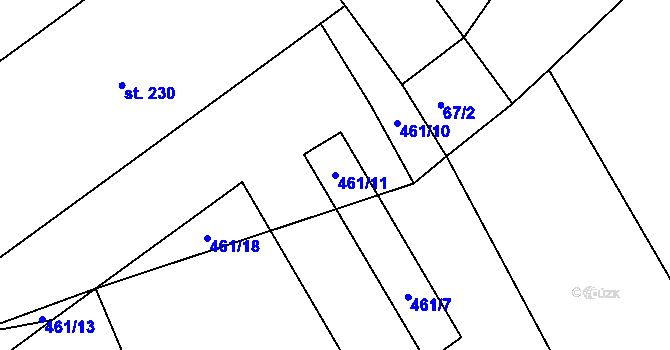 Parcela st. 461/11 v KÚ Bezděkov u Klatov, Katastrální mapa