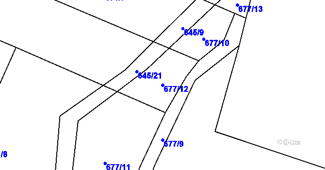 Parcela st. 677/12 v KÚ Bezděkov u Klatov, Katastrální mapa