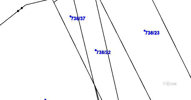 Parcela st. 738/22 v KÚ Bezděkov u Klatov, Katastrální mapa