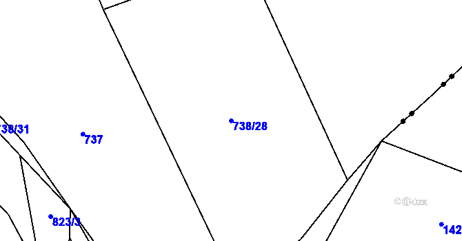 Parcela st. 738/28 v KÚ Bezděkov u Klatov, Katastrální mapa