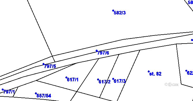 Parcela st. 797/6 v KÚ Bezděkov u Klatov, Katastrální mapa