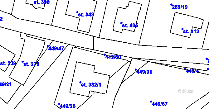 Parcela st. 449/60 v KÚ Bezděkov u Klatov, Katastrální mapa