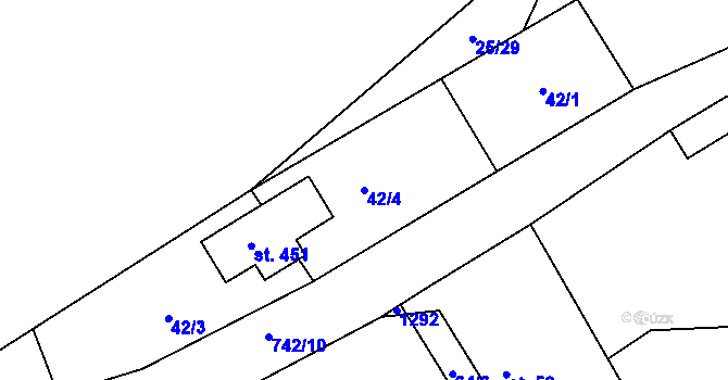 Parcela st. 42/4 v KÚ Bezděkov u Klatov, Katastrální mapa