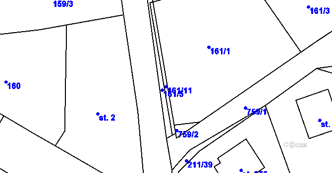 Parcela st. 161/11 v KÚ Bezděkov u Klatov, Katastrální mapa