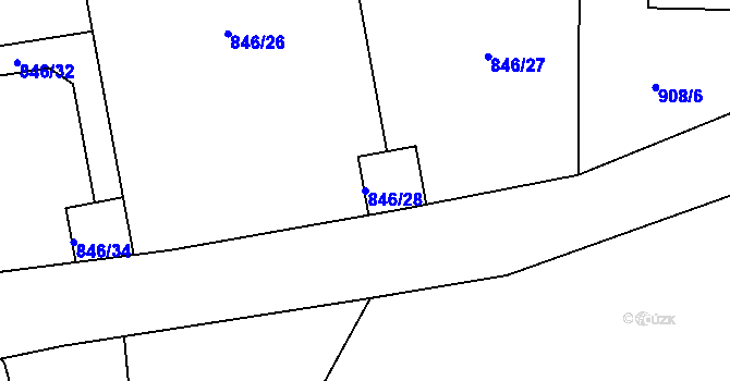 Parcela st. 846/28 v KÚ Bezděkov u Klatov, Katastrální mapa