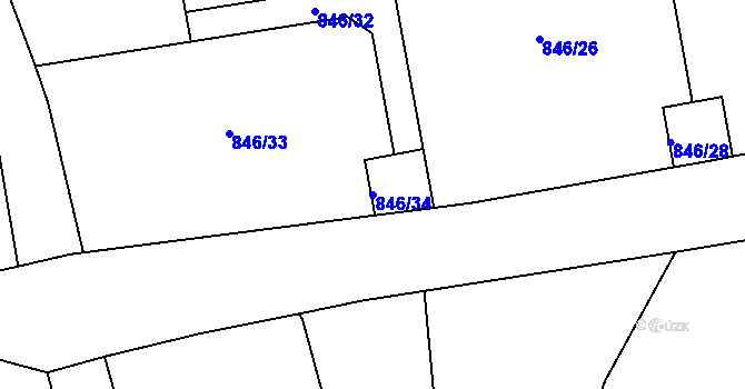 Parcela st. 846/34 v KÚ Bezděkov u Klatov, Katastrální mapa