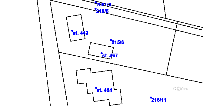Parcela st. 467 v KÚ Bezděkov u Klatov, Katastrální mapa