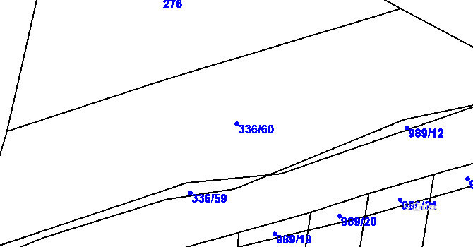 Parcela st. 336/60 v KÚ Koryta u Bezděkova, Katastrální mapa