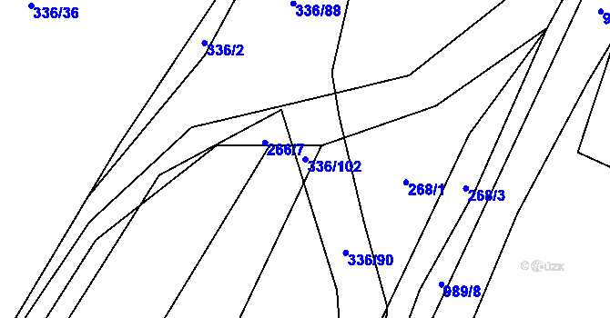 Parcela st. 336/102 v KÚ Koryta u Bezděkova, Katastrální mapa